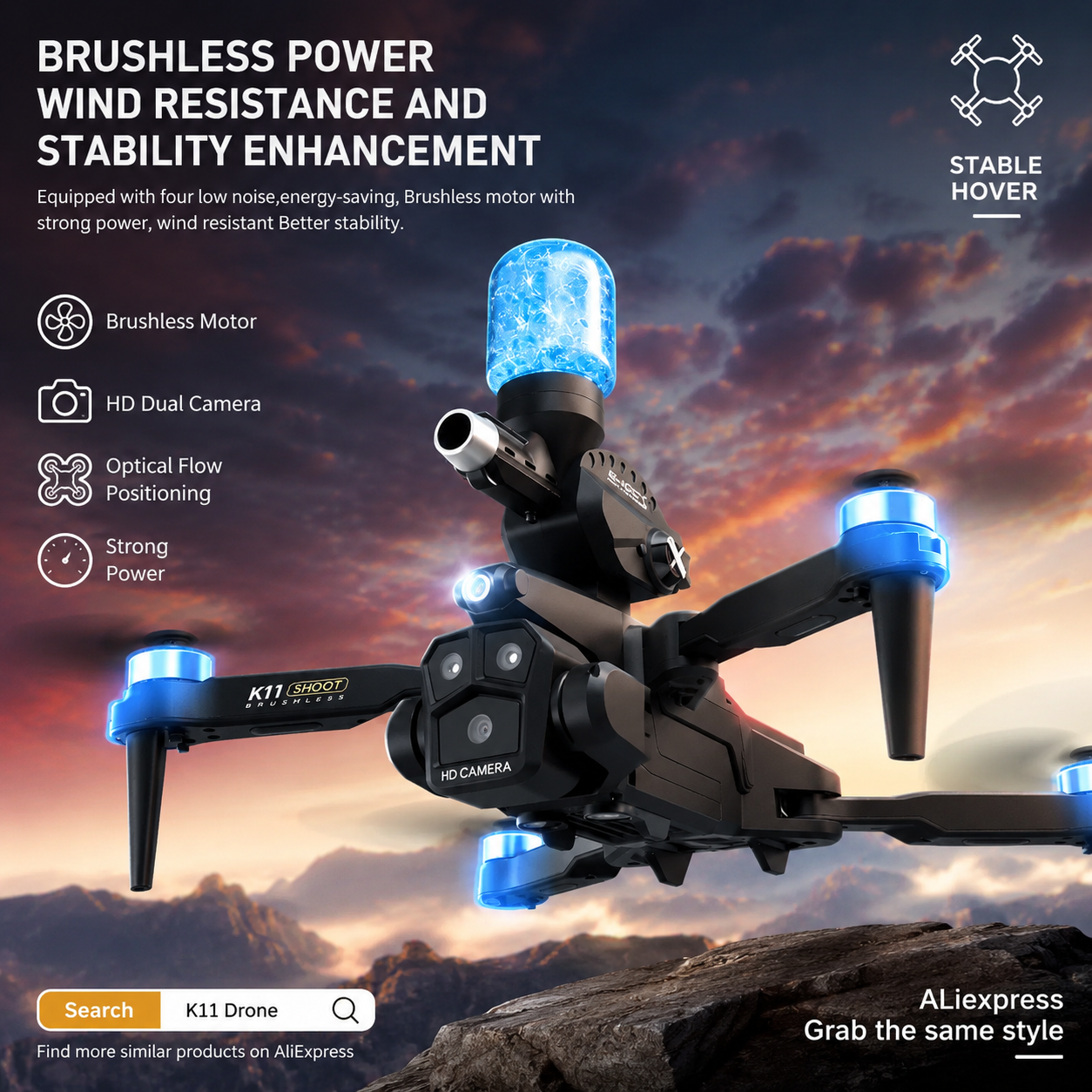 Drone Mapping - K11MAX Drone with Water Bombs 8k